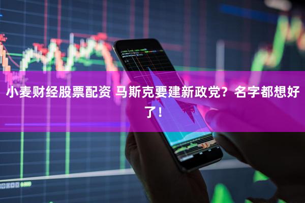 小麦财经股票配资 马斯克要建新政党？名字都想好了！